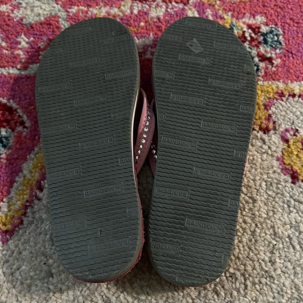 RARE! PINK Rainbow Sandals with Diamond Strap Leather - Size S (5.5-6.5) OBO - Picture 4 of 4
